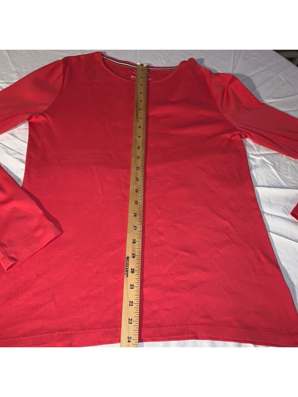 Women's Talbots Long Sleeve Tee M Coral - Picture 7 of 8
